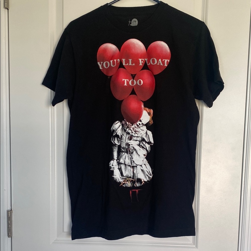 Black Graphic It ‘You’ll Float Too’ 100% Cotton Medium Short Sleeve T-Shirt